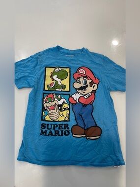 Nintendo Super Mario Blue and Green Graphic Tee